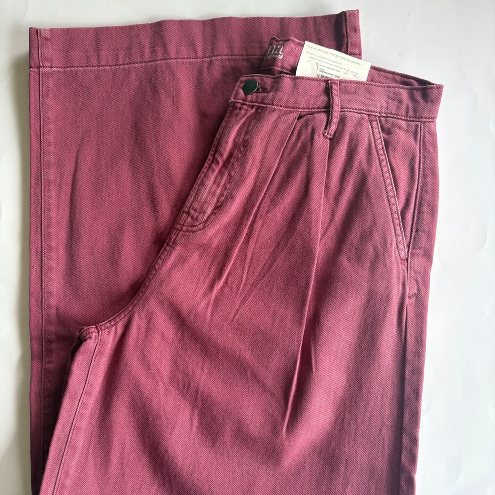 A.N.A. High Rise Wide Leg Pants Hawthorne Rose Pink Size 10 Tencel Blend 33" New
